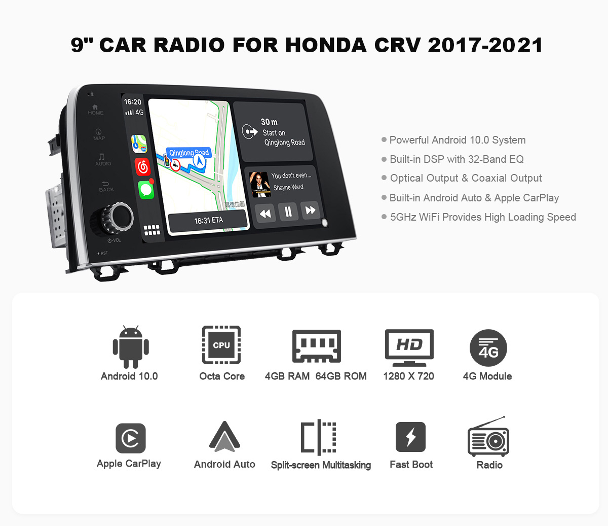 Honda CRV Android 10 head unit